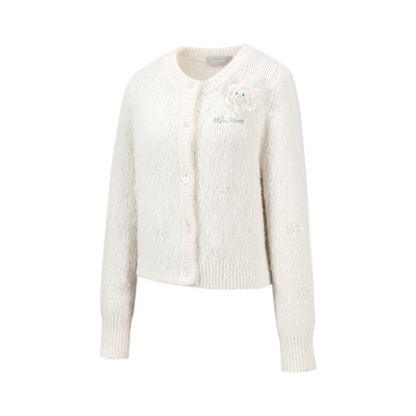 13DE MARZO Snow Bear Plush Cardigan