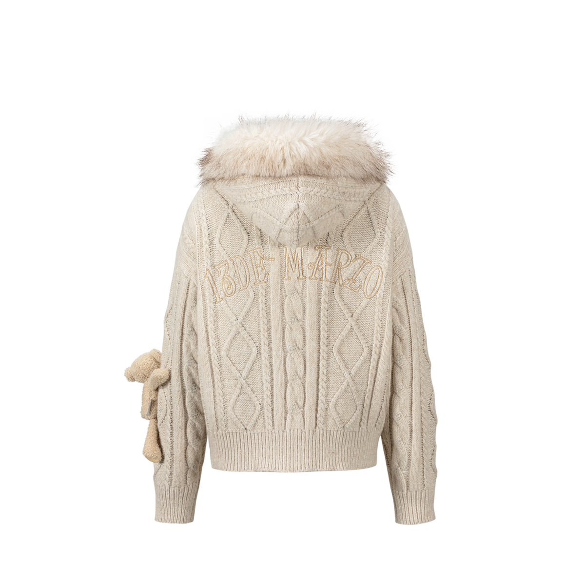13DE MARZO Doozoo Hooded Cardigan Beige