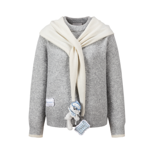 13DE MARZO Marzo Valley Cape Sweater Grey
