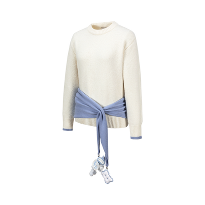 13DE MARZO Marzo Valley Cape Sweater White