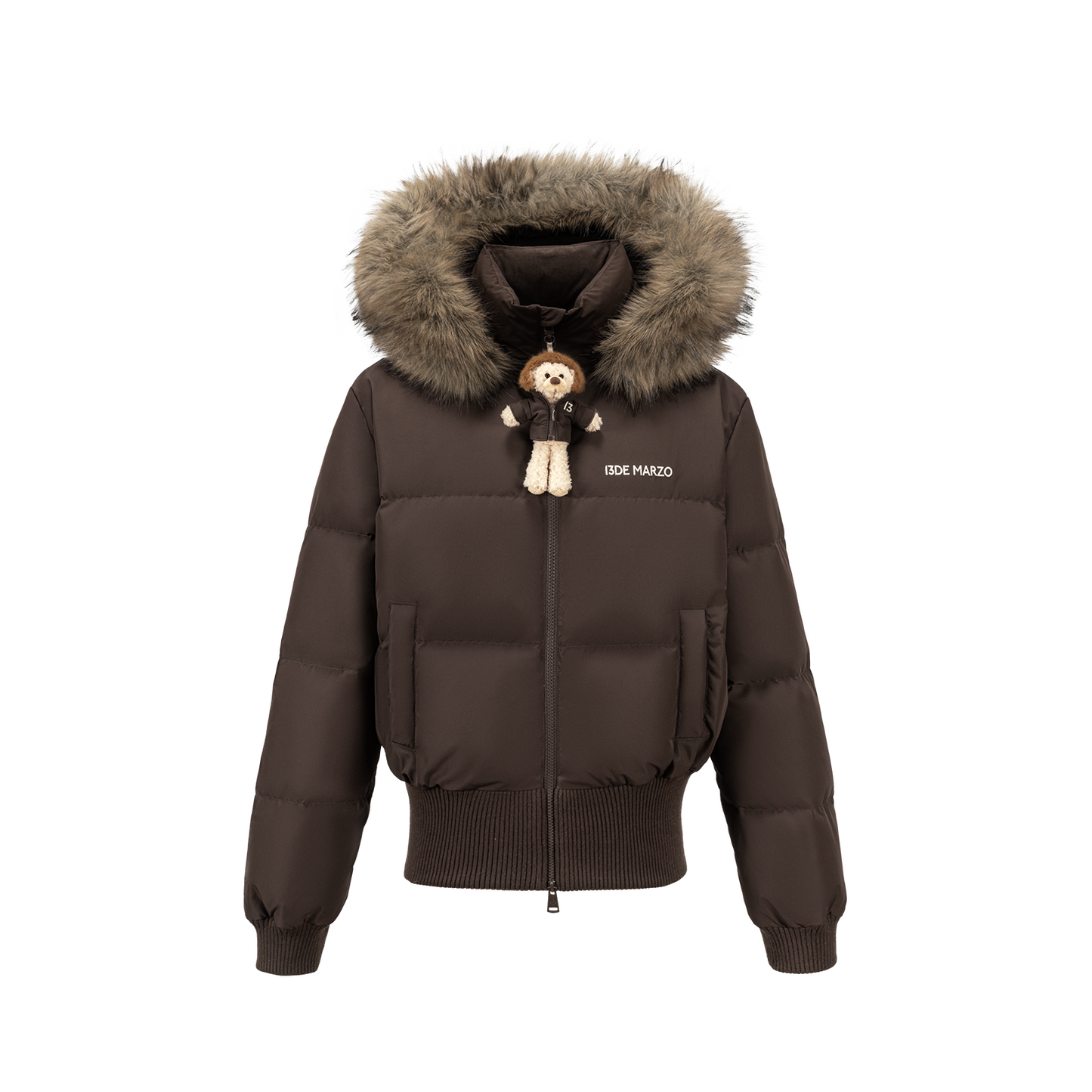 13DE MARZO Doozoo Short Down Jacket Brown