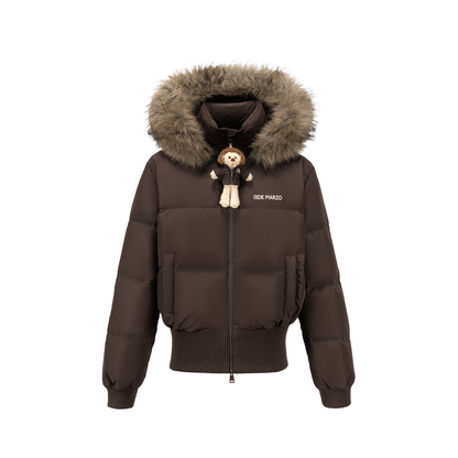 13DE MARZO Doozoo Short Down Jacket Brown
