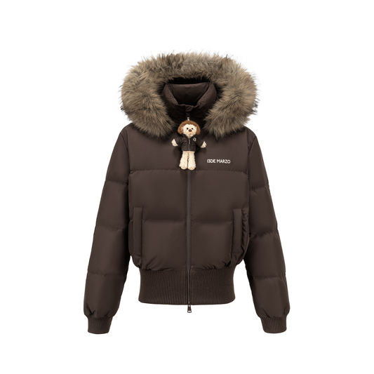 13DE MARZO Doozoo Short Down Jacket Brown