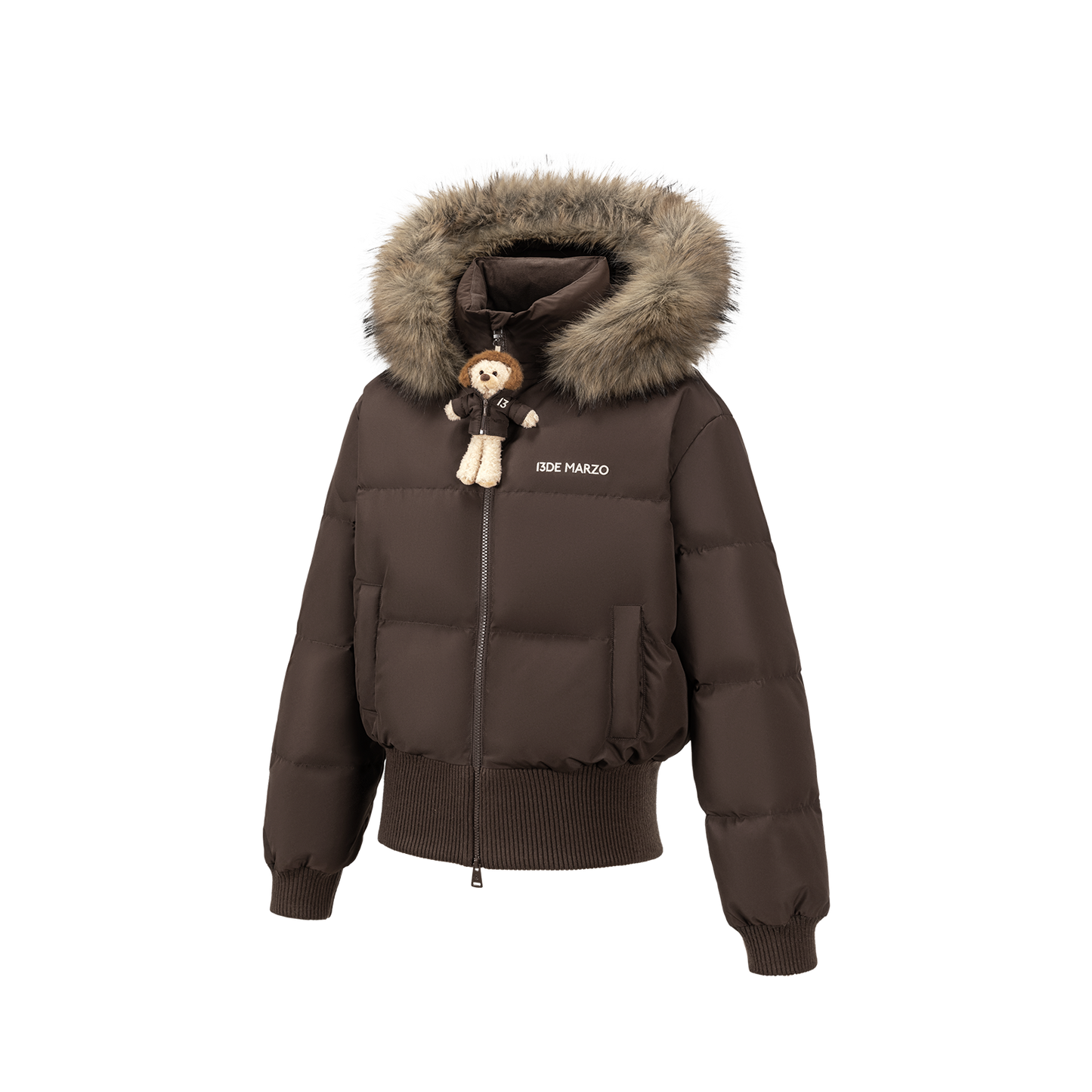 13DE MARZO Doozoo Short Down Jacket Brown