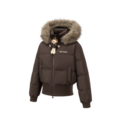 13DE MARZO Doozoo Short Down Jacket Brown