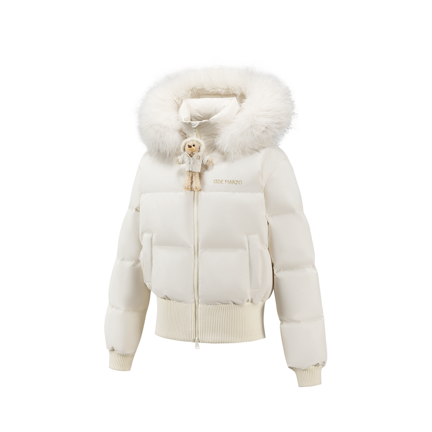 13DE MARZO Doozoo Short Down Jacket Beige