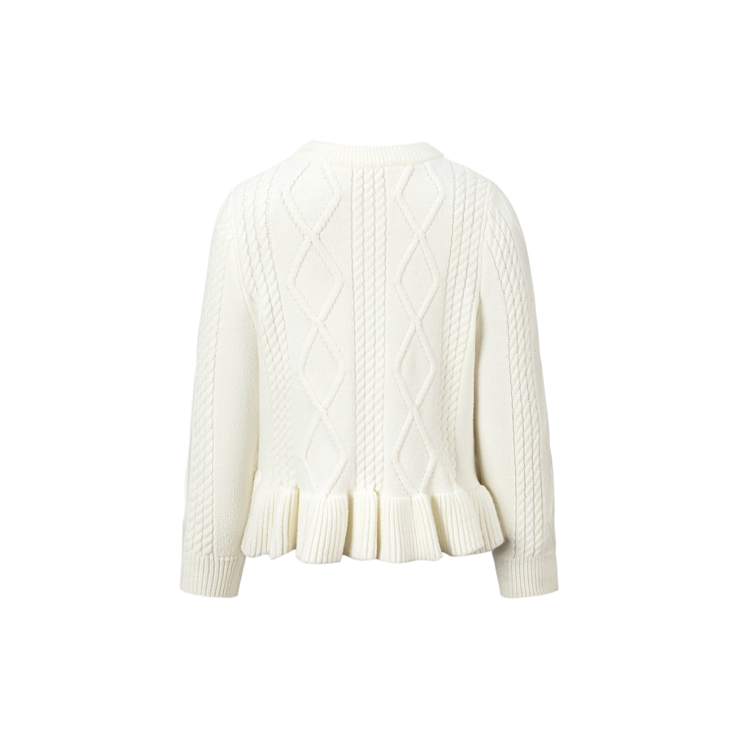 13DE MARZO BabyBear Flounce Knit Cardigan White