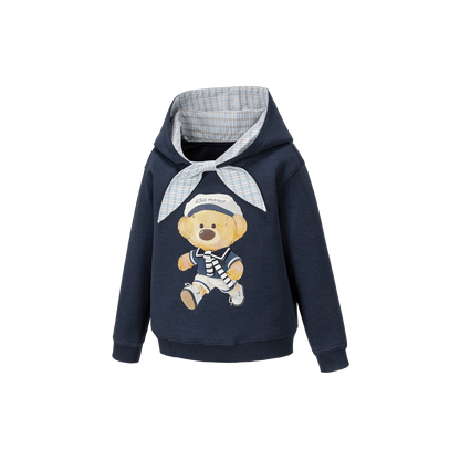 13DE MARZO Babybear Sailor Bear Illustration Hoodie Navy Blue