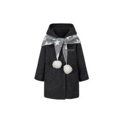 13DE MARZO BabyBear Star Scarf Coat Dark Gray
