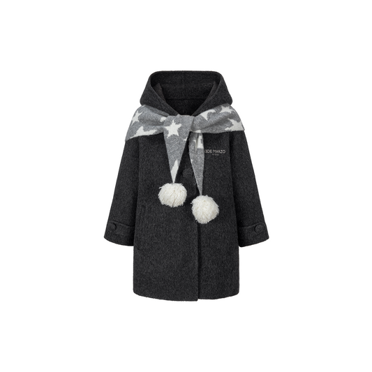 13DE MARZO BabyBear Star Scarf Coat Dark Gray