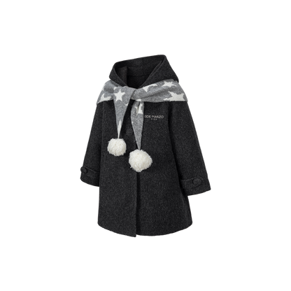 13DE MARZO BabyBear Star Scarf Coat Dark Gray