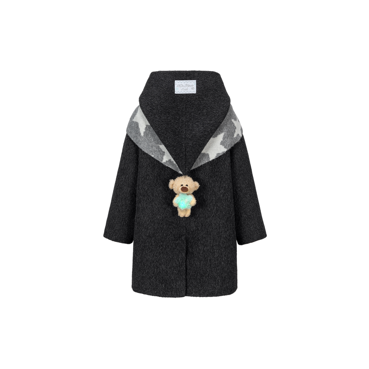 13DE MARZO BabyBear Star Scarf Coat Dark Gray