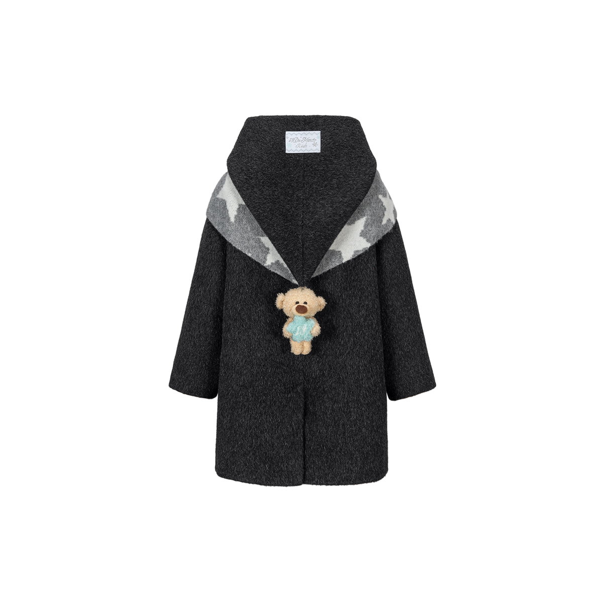 13DE MARZO BabyBear Star Scarf Coat Dark Gray