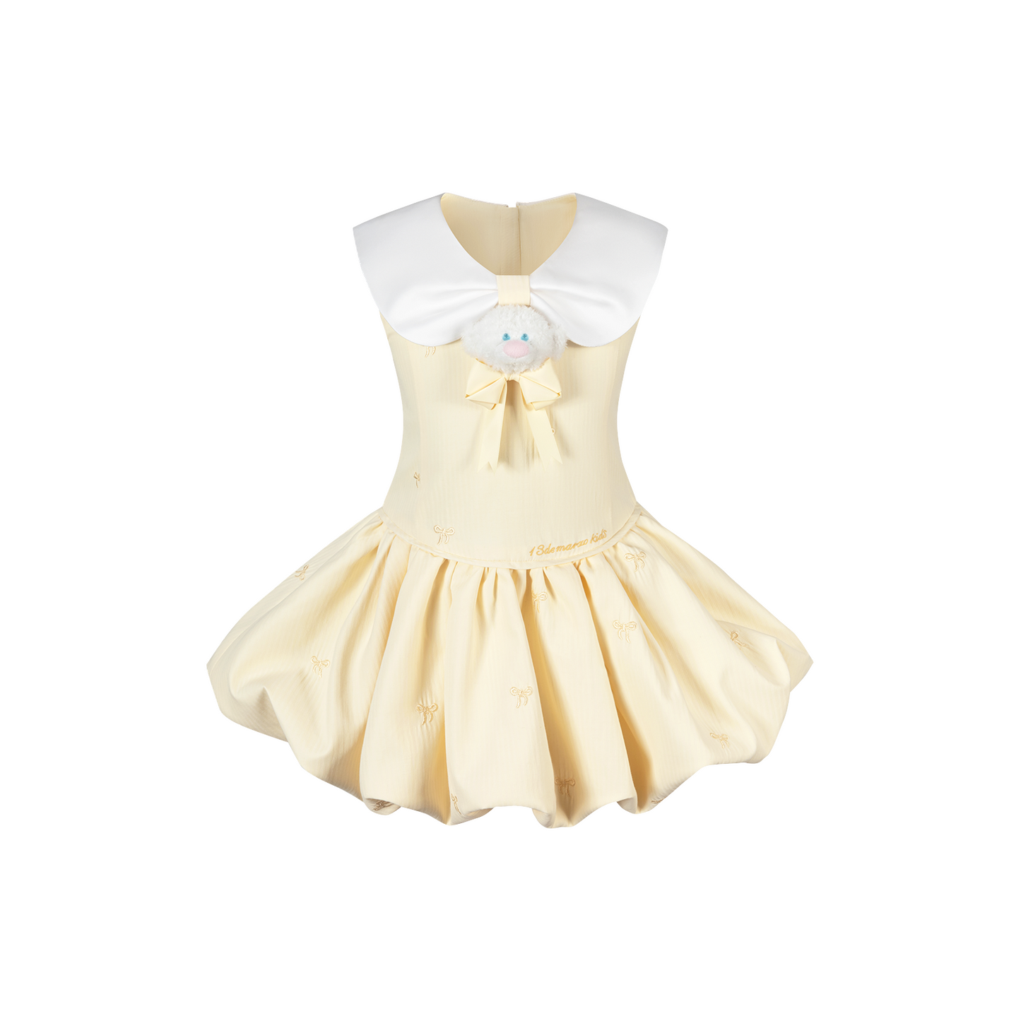 13DE MARZO BabyBear Bow Bubble Dress Yellow