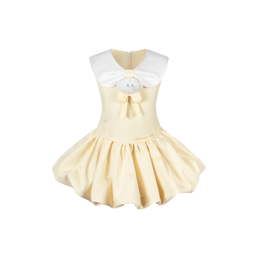 13DE MARZO BabyBear Bow Bubble Dress Yellow