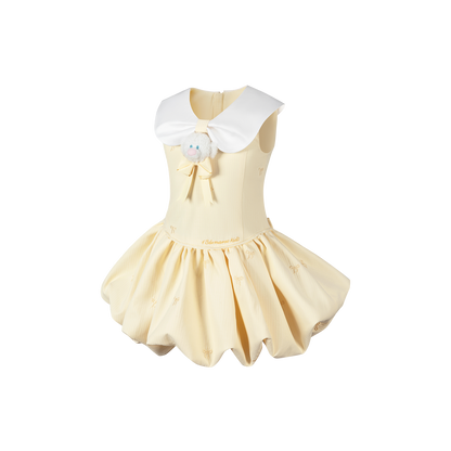 13DE MARZO BabyBear Bow Bubble Dress Yellow