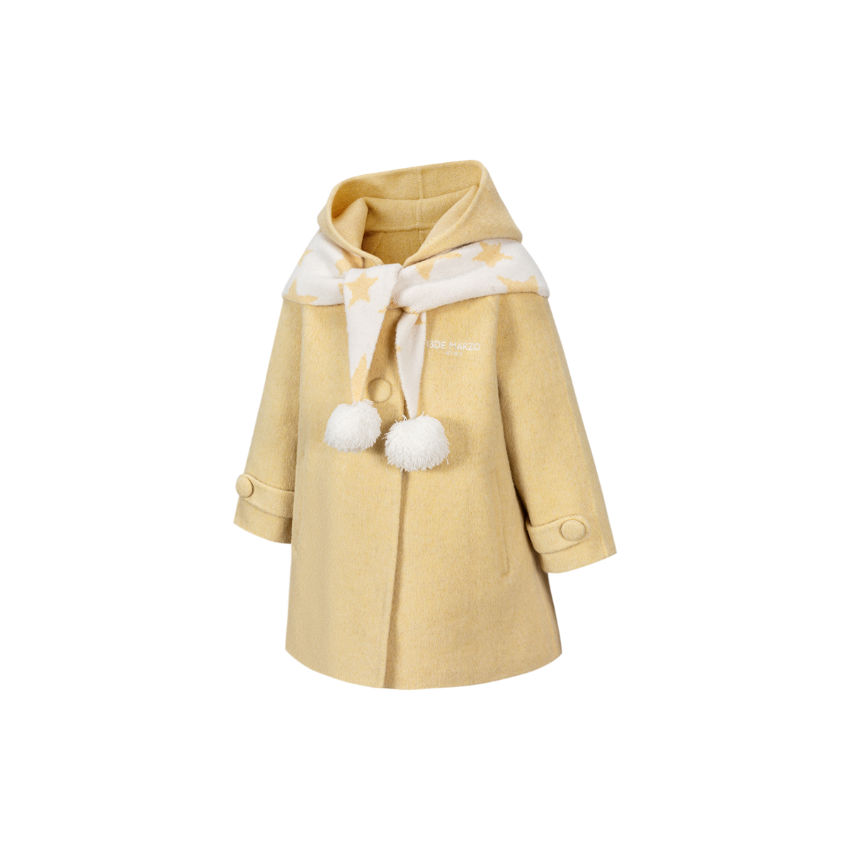 13DE MARZO BabyBear Star Scarf Coat Yellow
