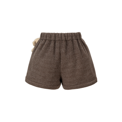 13DE MARZO BabyBear Star-Panel  Wool Shorts Brown