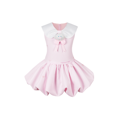 13DE MARZO BabyBear Bow Bubble Dress Pink