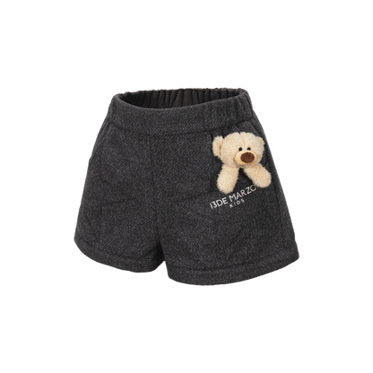 13DE MARZO BabyBear Star-Panel  Wool Shorts Grey