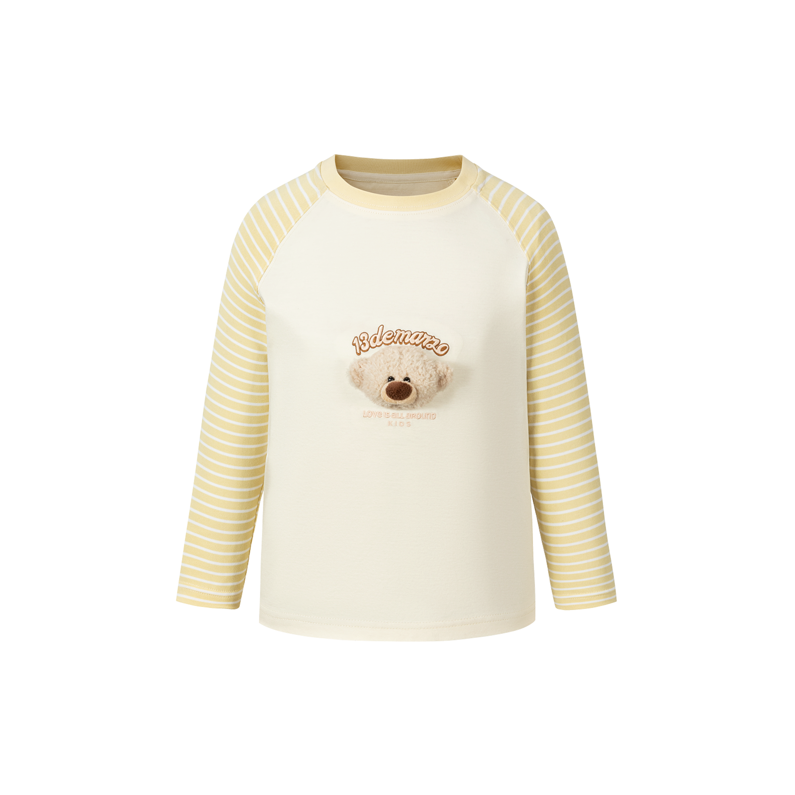 13DE MARZO BabyBear Stripe Raglan Long Sleeve Yellow - 13DE MARZO