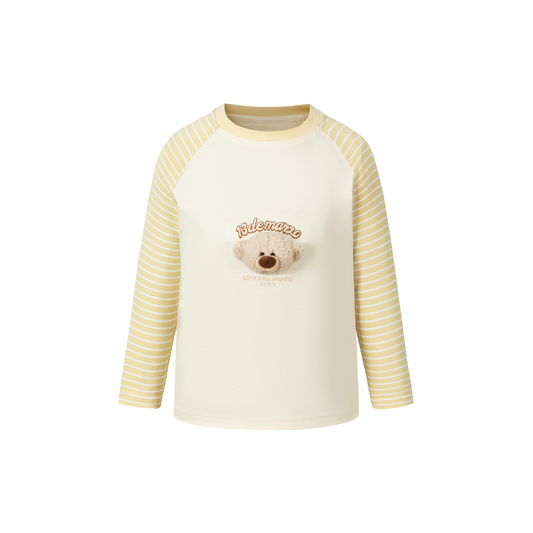 13DE MARZO BabyBear Stripe Raglan Long Sleeve Yellow - 13DE MARZO