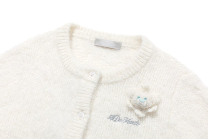 13DE MARZO Snow Bear Plush Cardigan