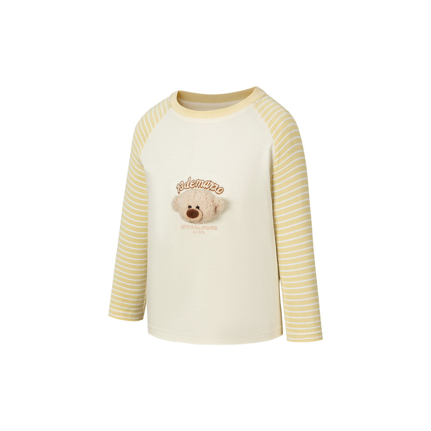 13DE MARZO BabyBear Stripe Raglan Long Sleeve Yellow - 13DE MARZO