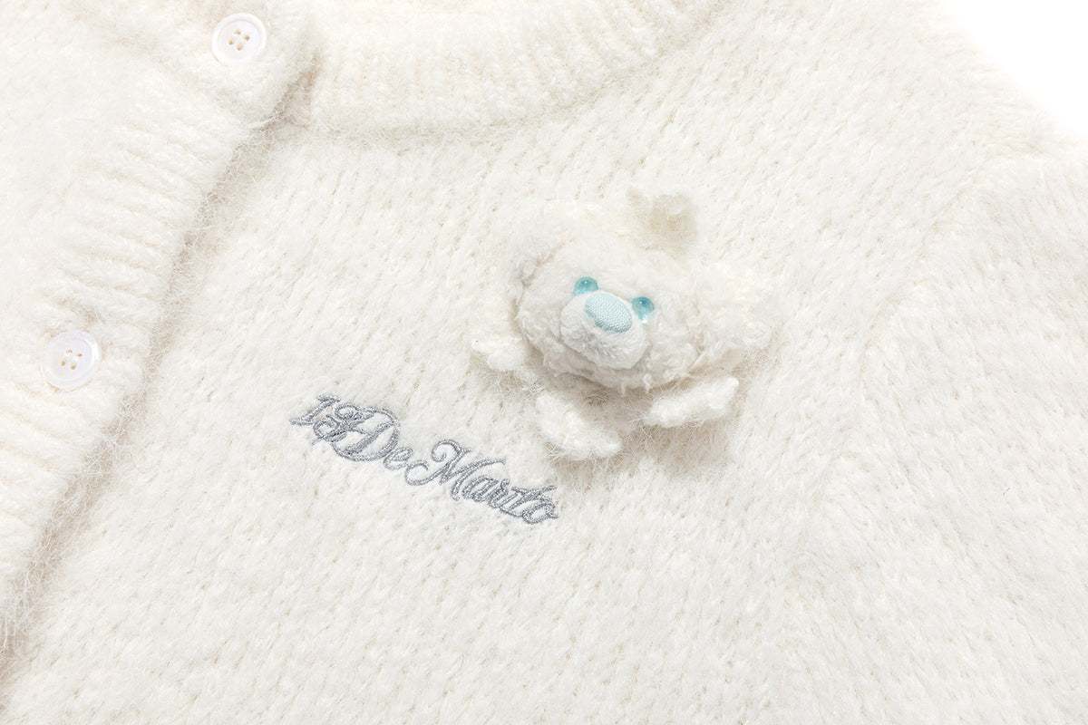 13DE MARZO Snow Bear Plush Cardigan