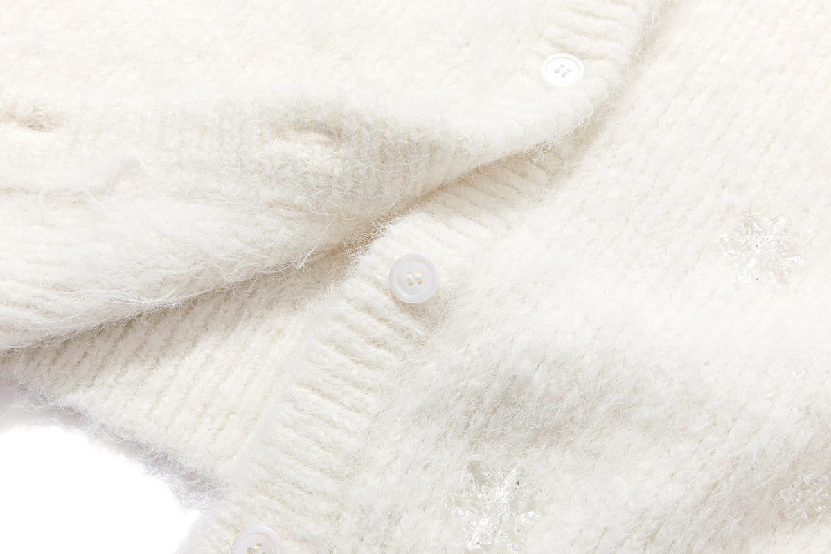 13DE MARZO Snow Bear Plush Cardigan