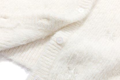 13DE MARZO Snow Bear Plush Cardigan