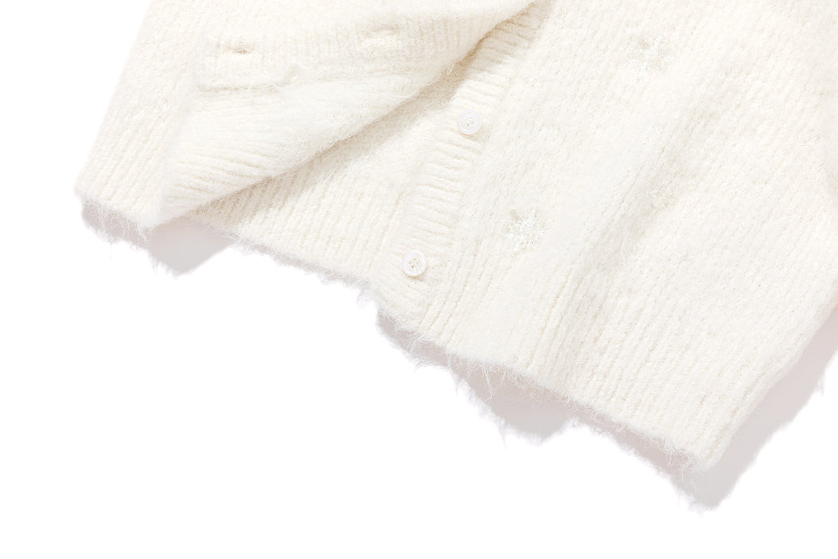13DE MARZO Snow Bear Plush Cardigan