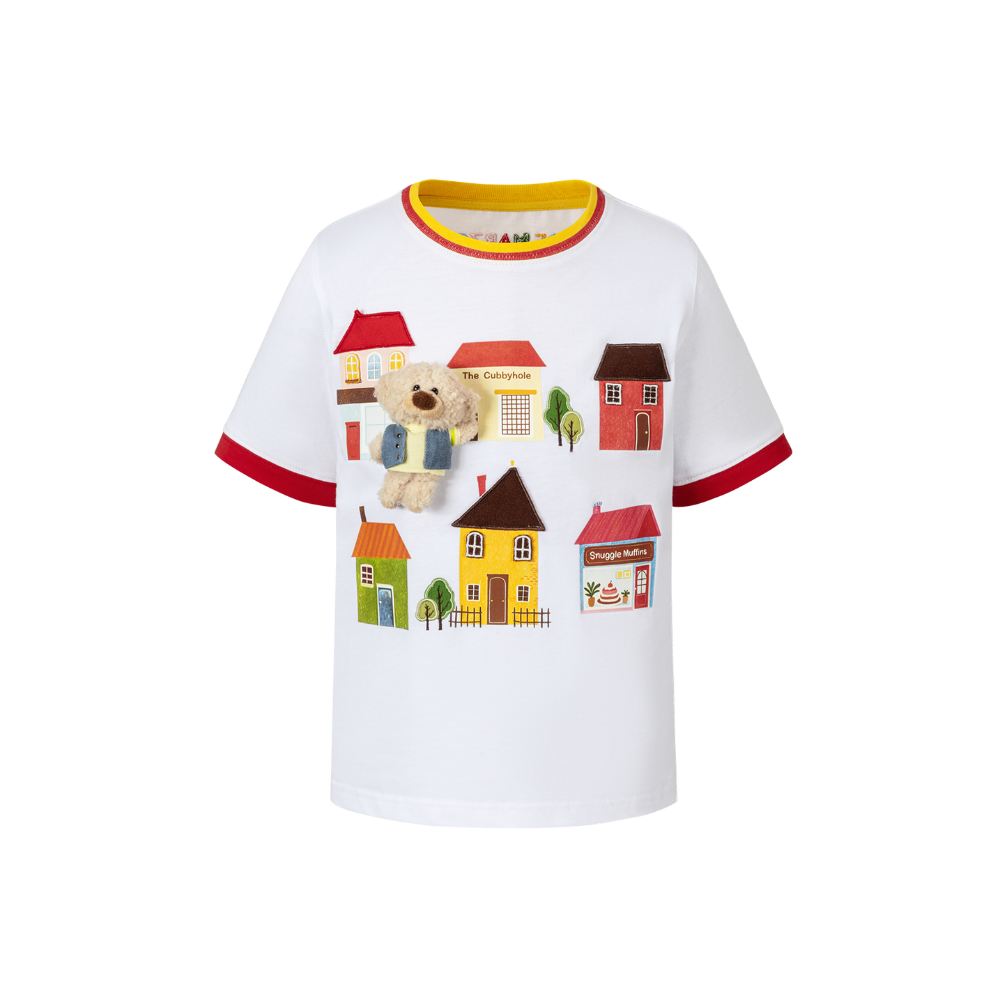 13DE MARZO BabyBear Town Illustration T-shirt White - 13DE MARZO