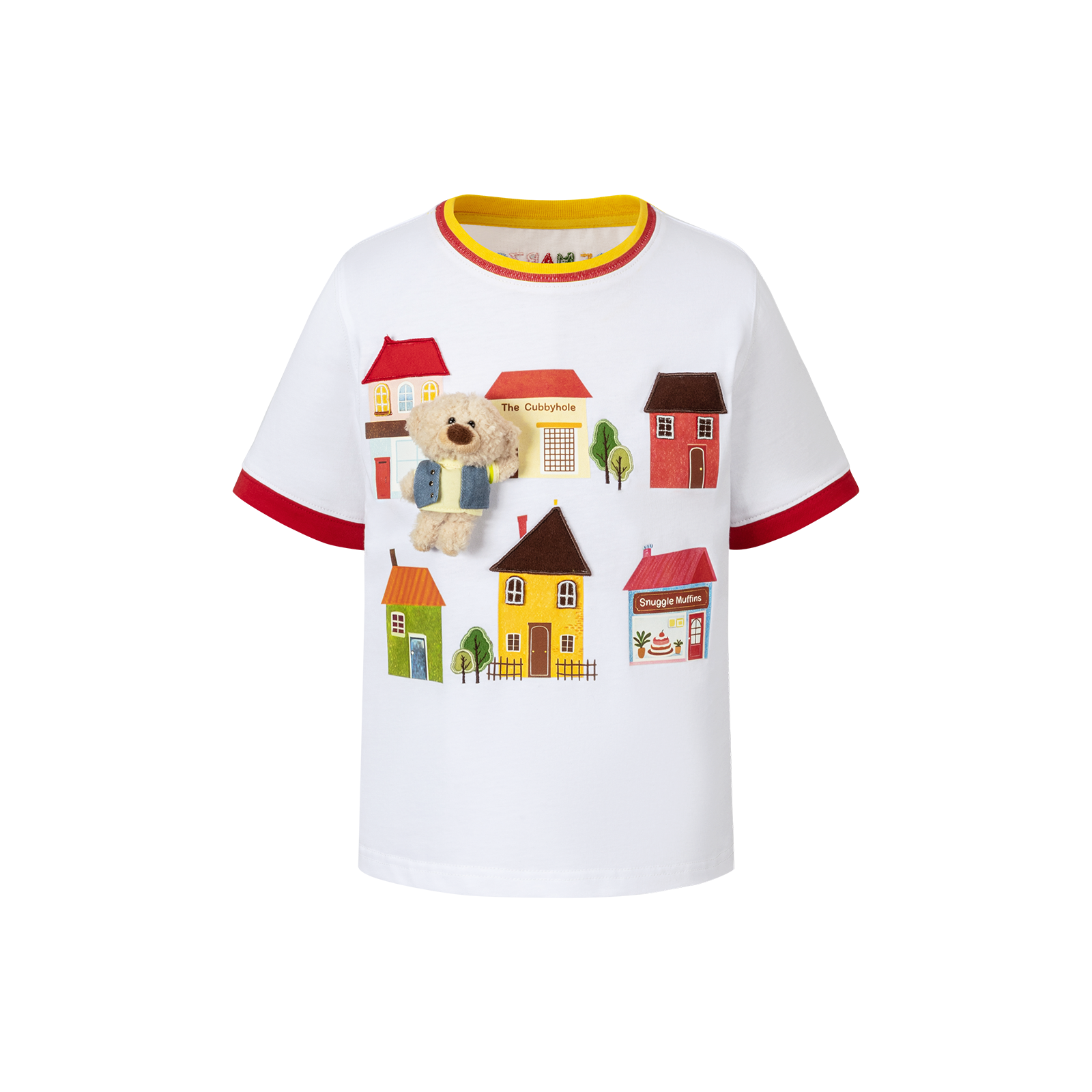 13DE MARZO BabyBear Town Illustration T-shirt White - 13DE MARZO