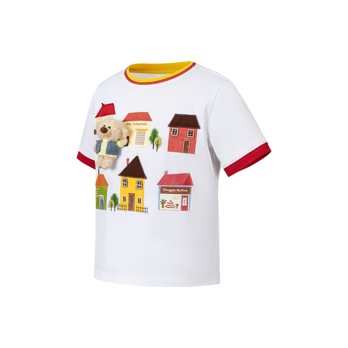 13DE MARZO BabyBear Town Illustration T-shirt White - 13DE MARZO