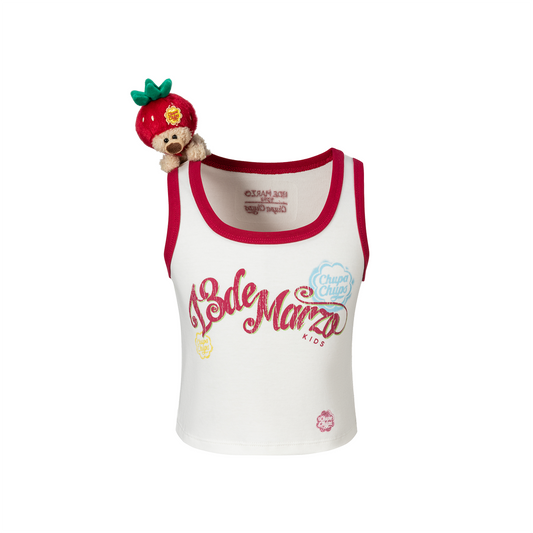 13DE MARZO BabyBear Printed Tank Top White - 13DE MARZO