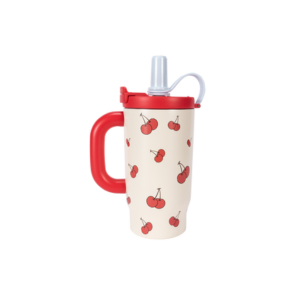 13DE MARZO Cherry Bear Straw Insulated Cup