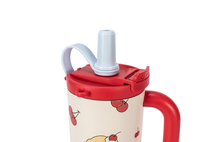 13DE MARZO Cherry Bear Straw Insulated Cup