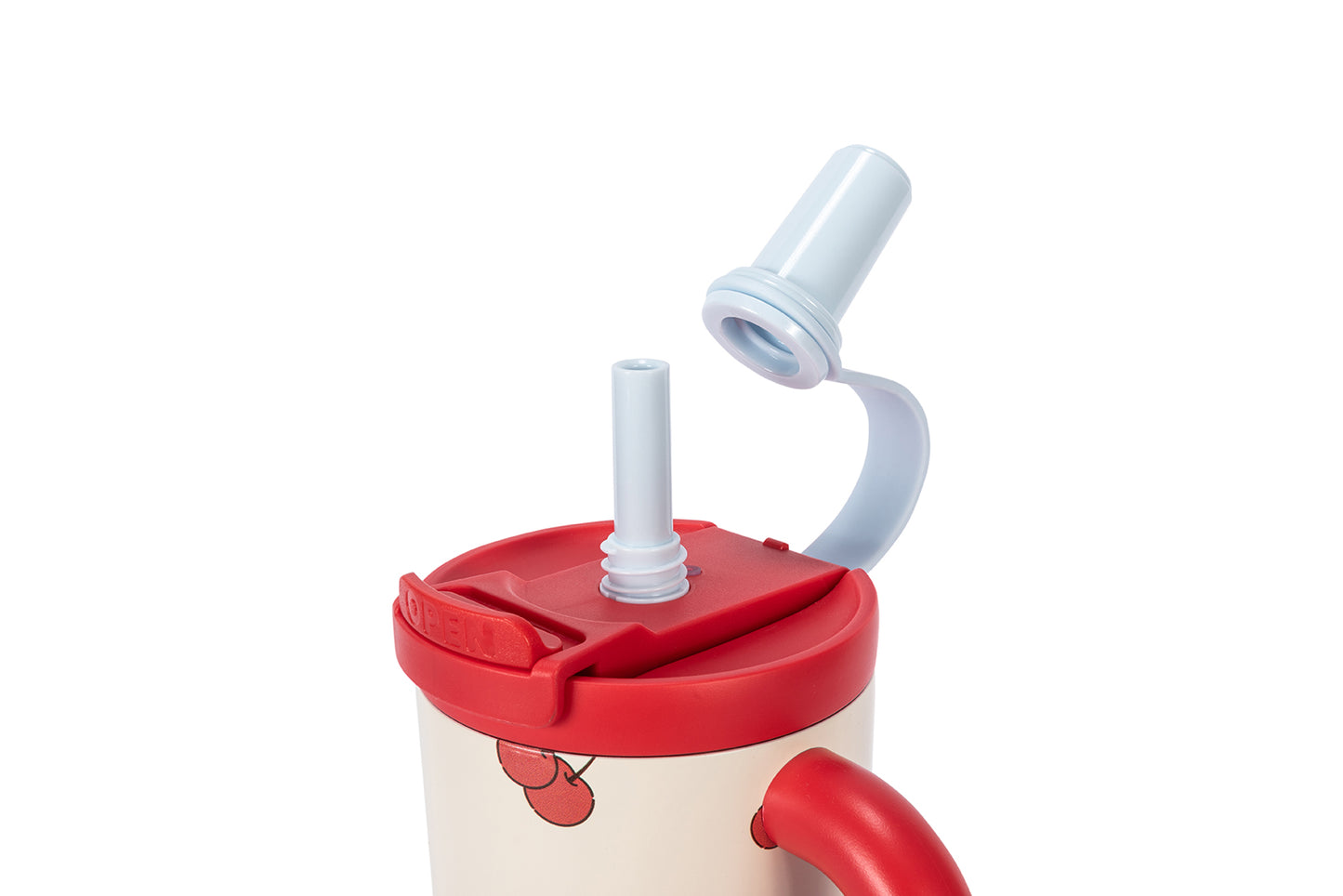 13DE MARZO Cherry Bear Straw Insulated Cup