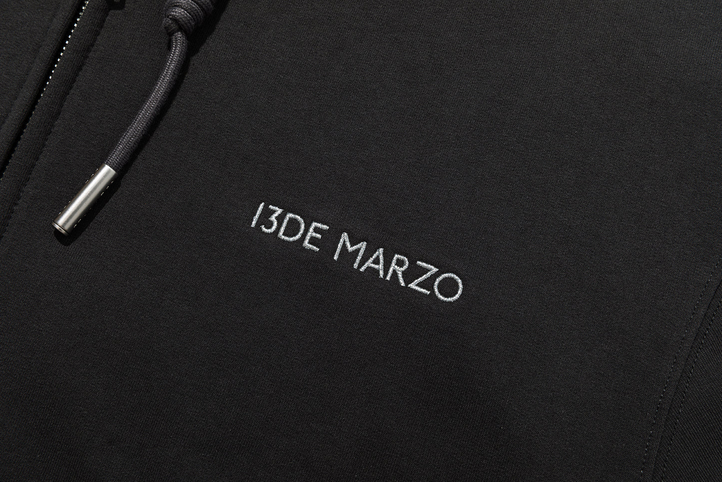 13DE MARZO Lumi Star Bear Zip Hoodie Dark Grey