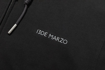 13DE MARZO Lumi Star Bear Zip Hoodie Dark Grey
