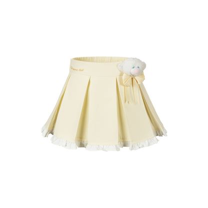 13DE MARZO BabyBear Pleated Skirt Yellow