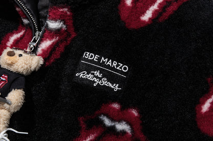 13DE MARZO Rolling Stones All-Over Print Coat Black