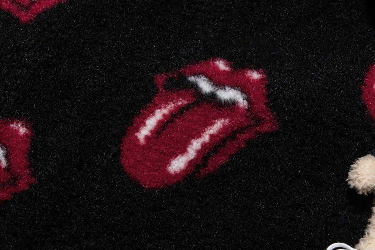 13DE MARZO Rolling Stones All-Over Print Coat Black