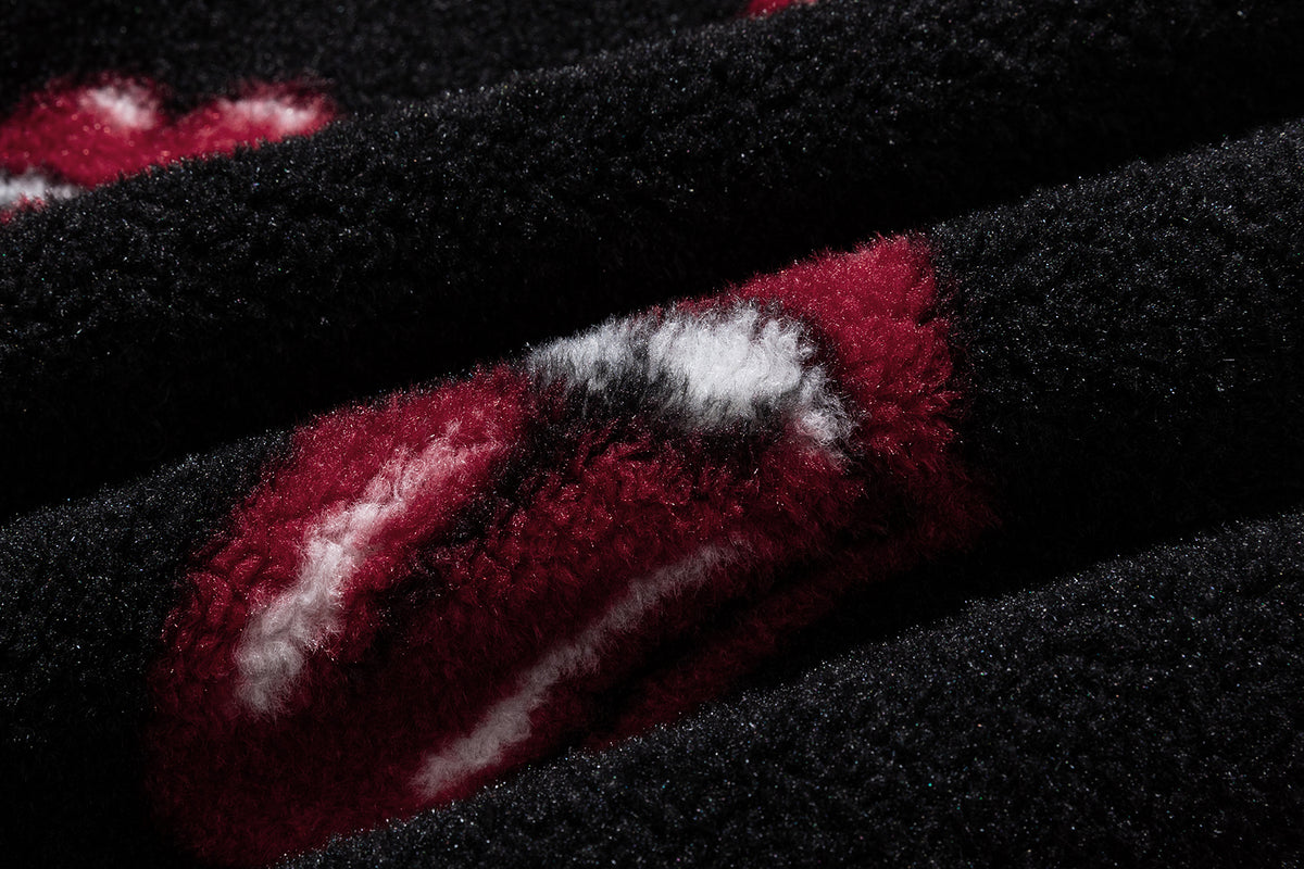 13DE MARZO Rolling Stones All-Over Print Coat Black