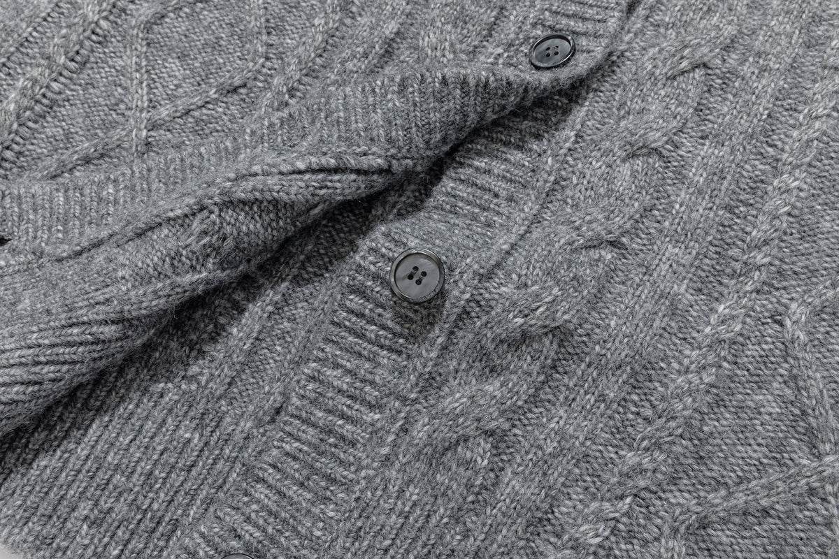 13DE MARZO Doozoo Hooded Cardigan Dark Grey