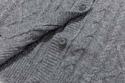 13DE MARZO Doozoo Hooded Cardigan Dark Grey