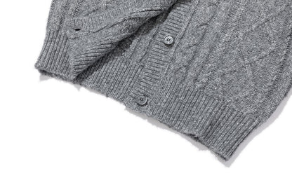 13DE MARZO Doozoo Hooded Cardigan Dark Grey