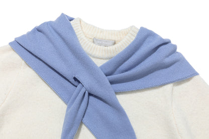 13DE MARZO Marzo Valley Cape Sweater White