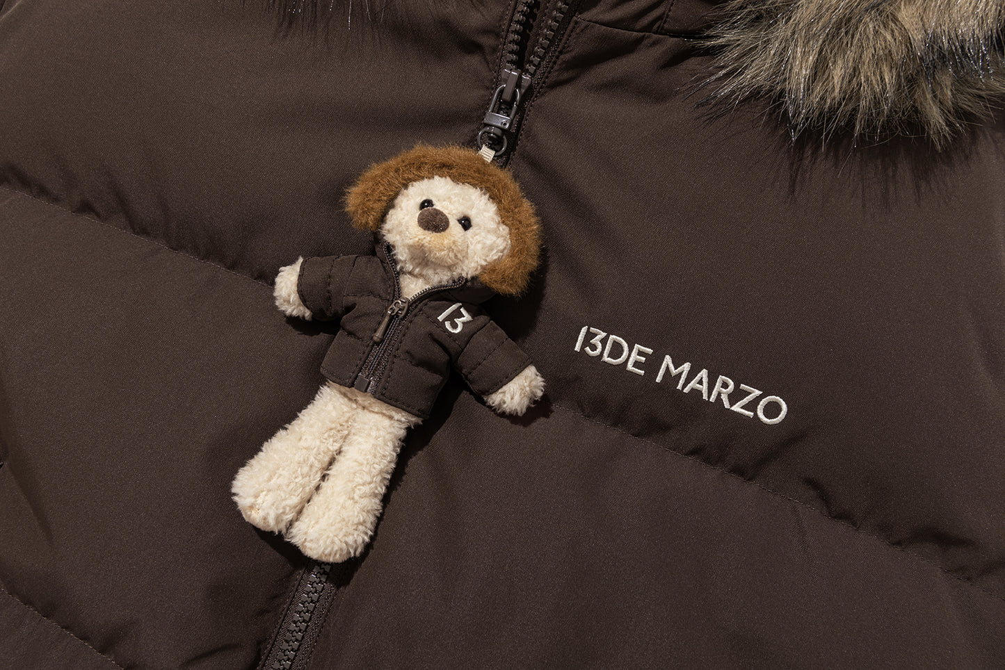 13DE MARZO Doozoo Short Down Jacket Brown